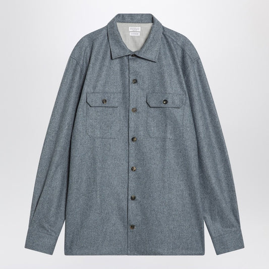 Brunello Cucinelli Shirt grey cloud in wool