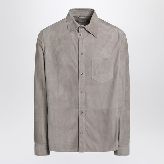 Brunello Cucinelli Khaki leather shirt