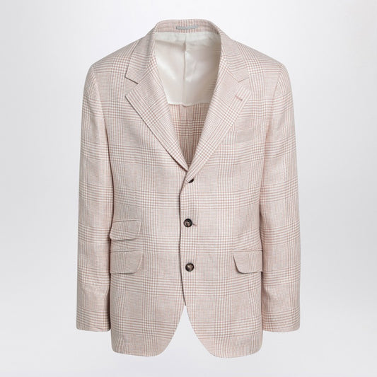 Brunello Cucinelli Papaya-colored Prince of Wales jacket