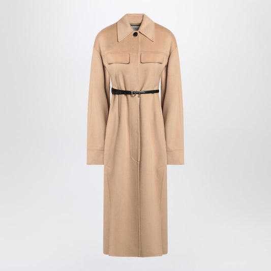 Sportmax Camel-coloured wool coat