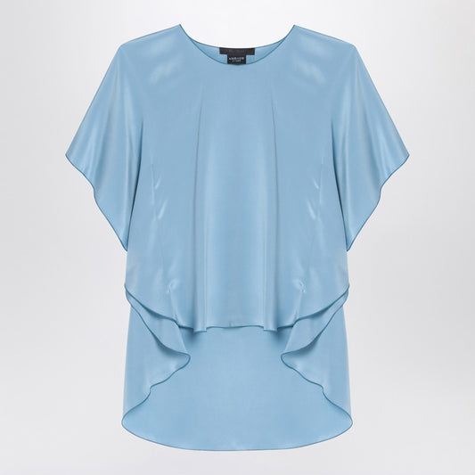 Max Mara Pianoforte Light blue flowy silk blouse