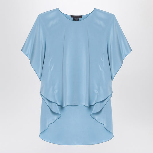 Max Mara Pianoforte Light blue flowy silk blouse
