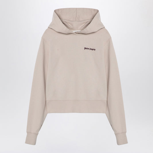 Palm Angels Logo hoodie light beige