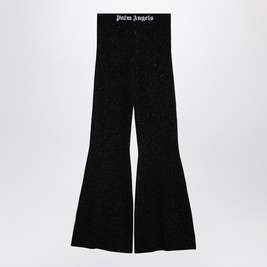 Palm Angels Black lurex viscose blend trousers