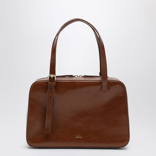 A.P.C. Virginia Box bag coffee color in leather