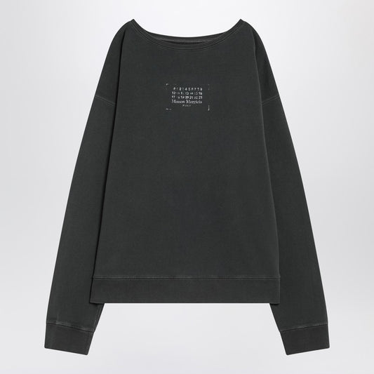 Maison Margiela Faded black sweatshirt with printed logo