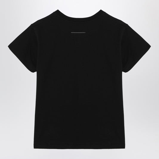 MM6 Maison Margiela Black T-shirt with Numeric Signature