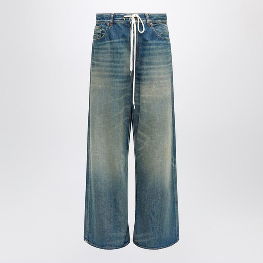 MM6 Maison Margiela Wide-leg washed blue jeans