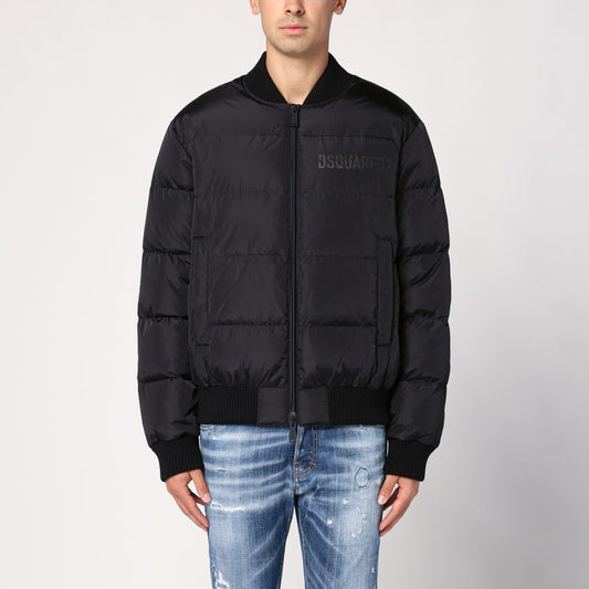 Dsquared2 Black nylon Puffer bomber jacket