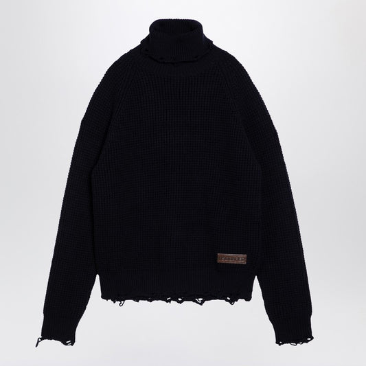 Dsquared2 Navy blue turtleneck sweater in wool