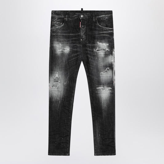 Dsquared2 Rocky Mountains black washed jeans with wear