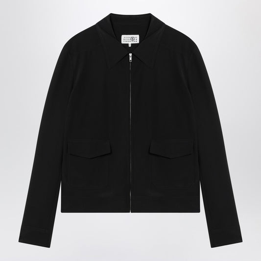 MM6 Maison Margiela Black zip-up silk jacket