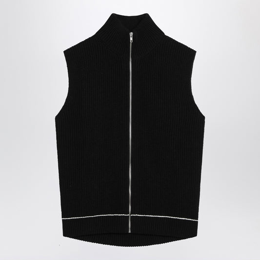 MM6 Maison Margiela Vest with zip black in cotton blend