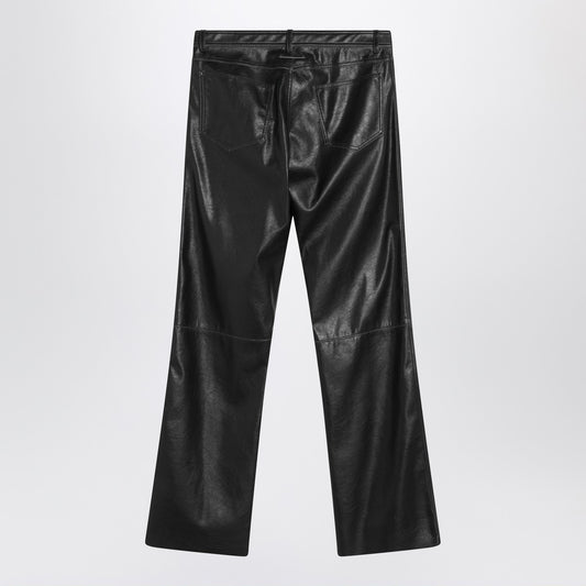 MM6 Maison Margiela Black faux leather trousers