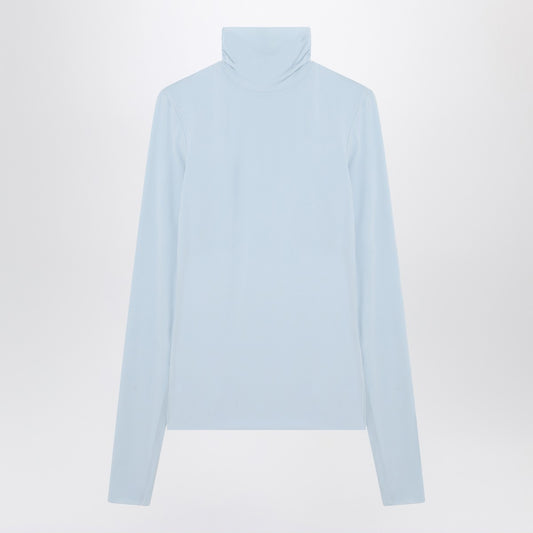 Sportmax Light blue jersey knit turtleneck sweater