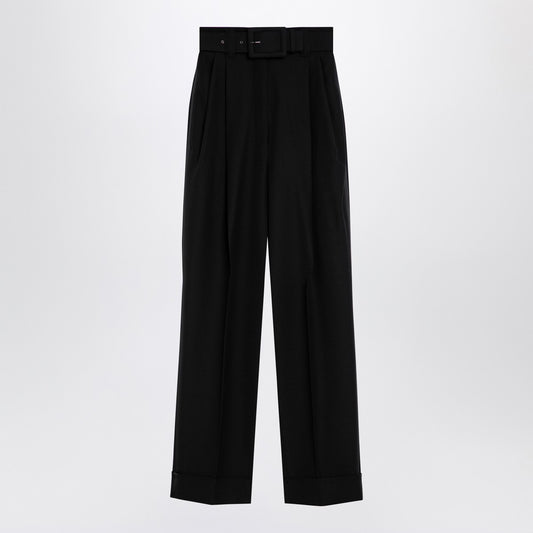 Max Mara Pianoforte Black Grain de Poudre wool trousers