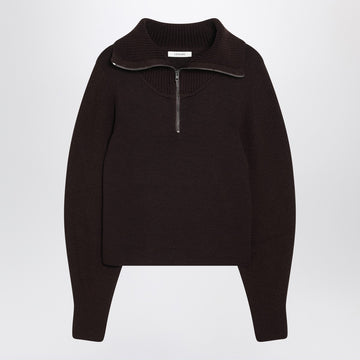 LEMAIRE Eggplant zip-up sweater