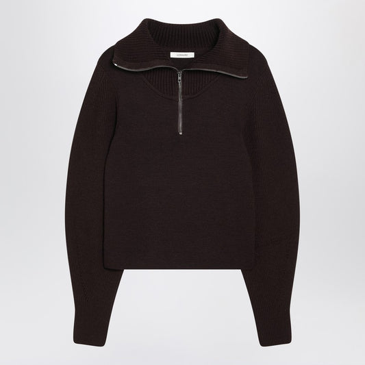 LEMAIRE Eggplant zip-up sweater