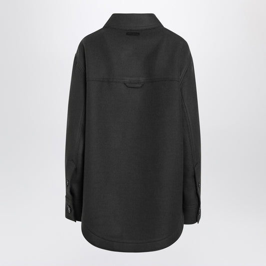 Ami Paris Anthracite grey wool shirt with pockets
