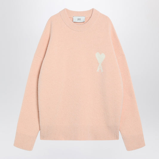 Ami Paris Powder pink wool blend sweater Ami De Coeur