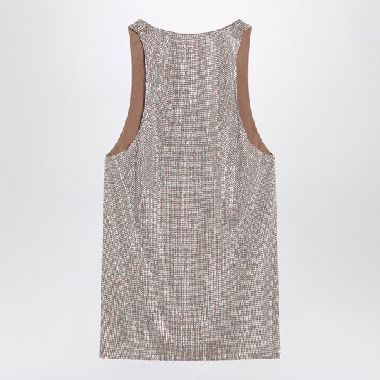 Giuseppe di Morabito Tank top with silver rhinestones