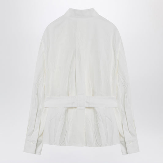 Ferragamo White belted shirt in cotton blend