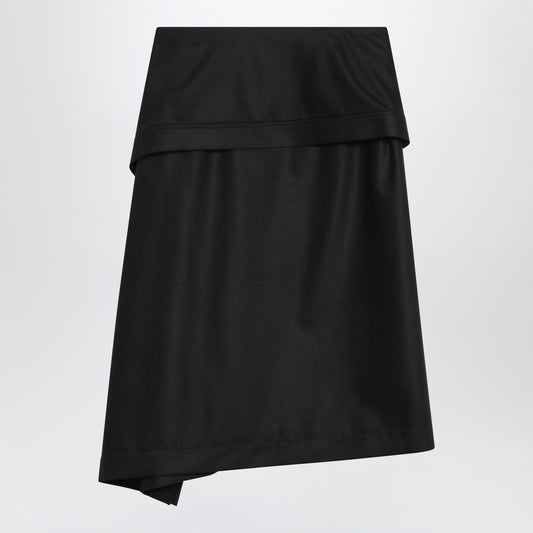 Ferragamo Asymmetric black skirt with basque