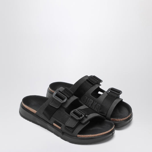 Birkenstock Shinjuku black leather and textile slipper