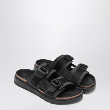 Birkenstock Shinjuku black leather and textile slipper