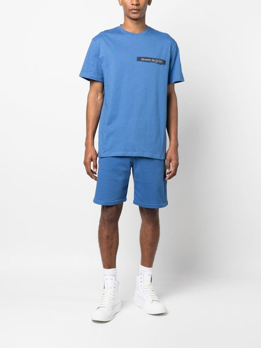 Alexander McQueen logo-tape jersey shorts