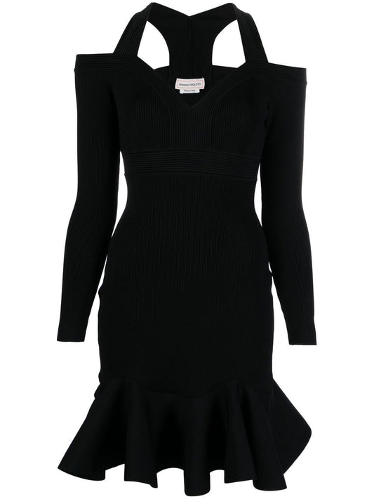 Alexander McQueen Short knitted dress with V-neck