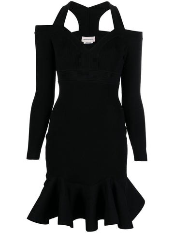 Alexander McQueen Short knitted dress with V-neck
