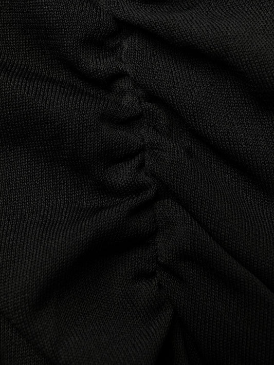 Saint Laurent semi-sheer one-sleeve long dress