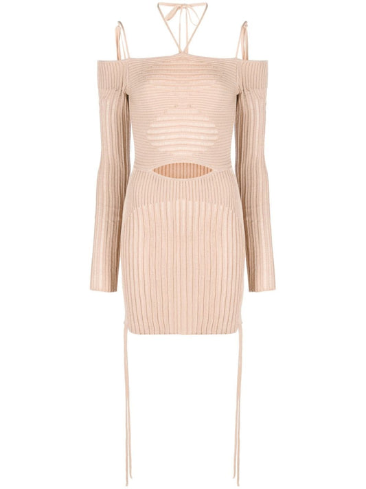 AndreĀdamo AndreÄdamo Knit ribbed mini dress