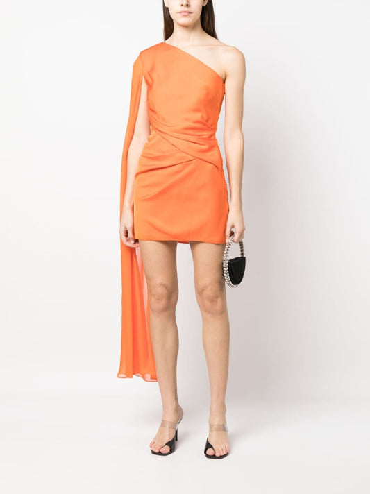 Roland Mouret Asymmetric silk crepe mini dress