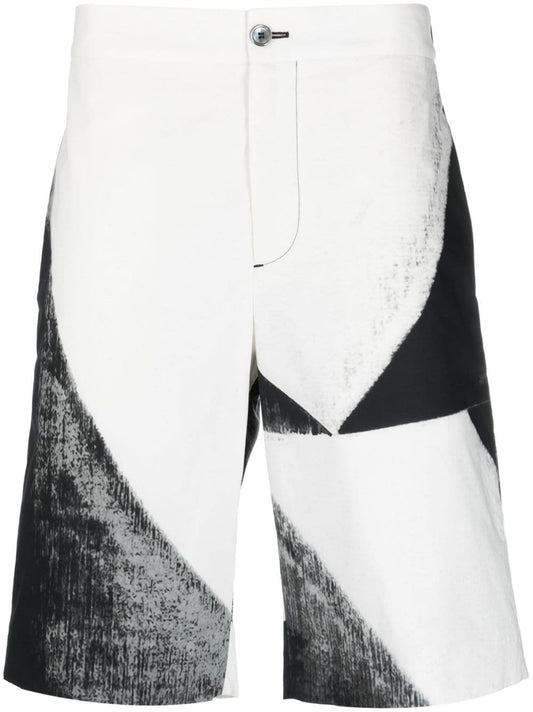 Alexander McQueen abstract-print cotton bermuda shorts