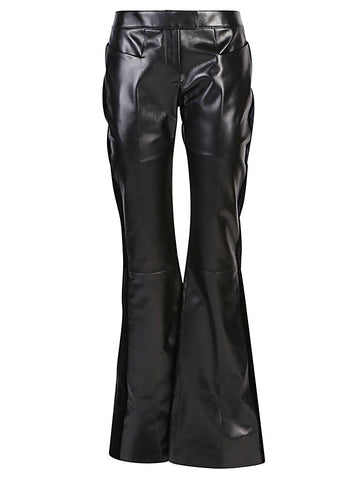 Tom Ford Flared leather and velvet trousers