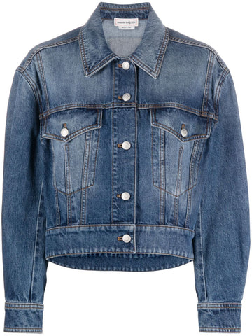 Alexander McQueen Cropped denim jacket