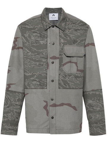 Marine Serre Rispstop classic-collar shirt jacket