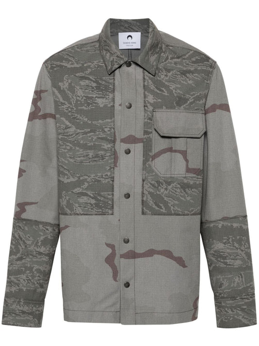 Marine Serre Rispstop classic-collar shirt jacket