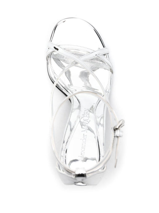 Alexander McQueen Twisted Armadillo 95mm patent sandals