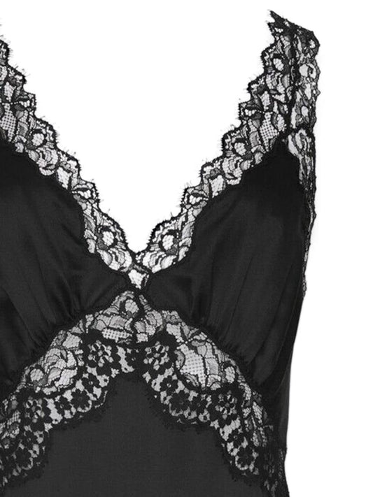 Saint Laurent lace-panel midi dress