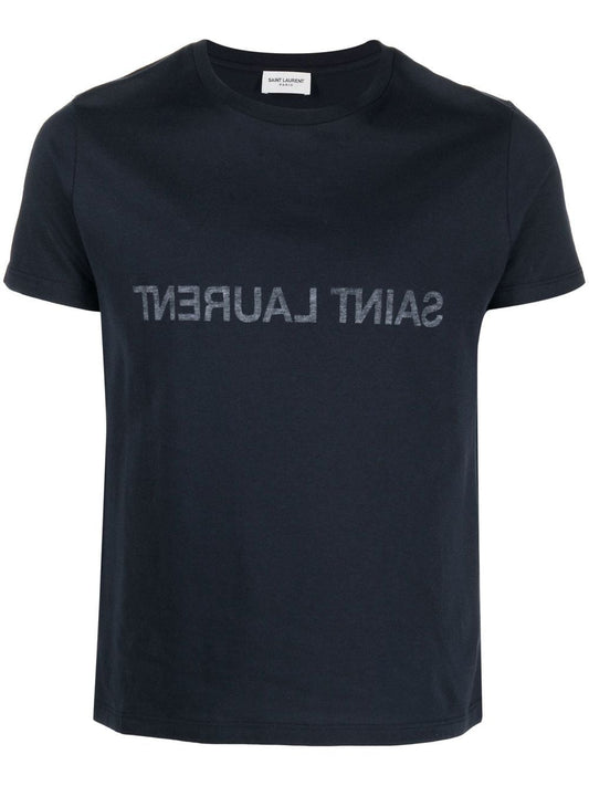 Saint Laurent Reverse logo-print cotton T-shirt
