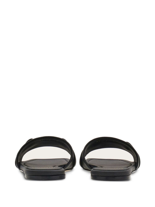 Ferragamo Gancini-plaque leather slides