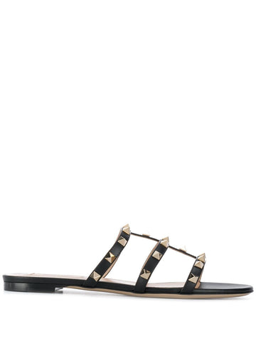 Valentino Garavani Rockstud Low Slide Sandal in Calfskin