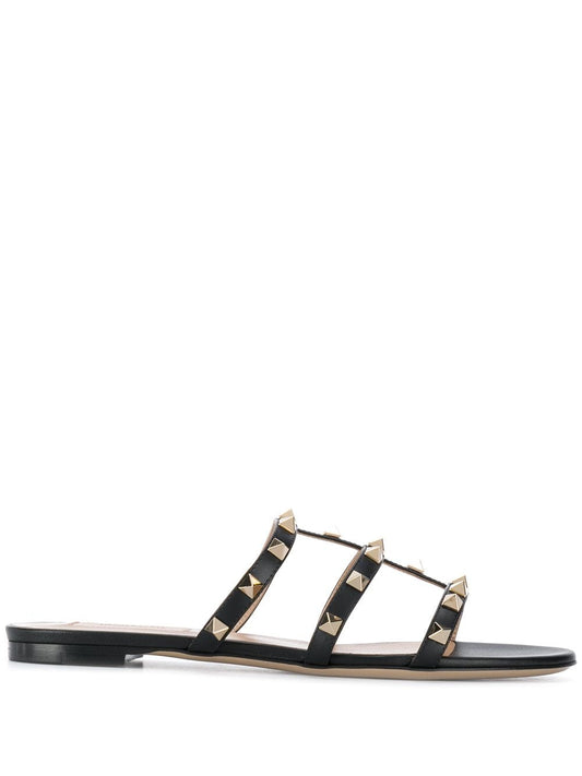 Valentino Garavani Rockstud Low Slide Sandal in Calfskin