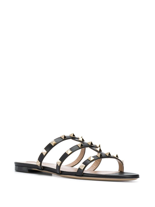 Valentino Garavani Rockstud Low Slide Sandal in Calfskin