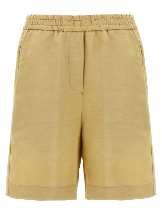 Nude Linen Bermuda Shorts