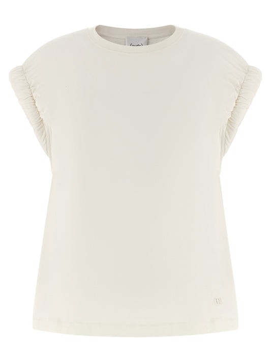 Nude Curled Sleeve T-shirt