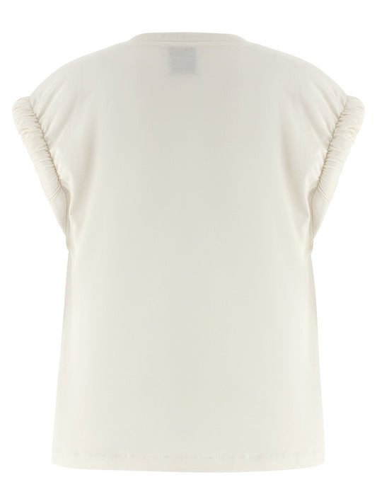 Nude Curled Sleeve T-shirt